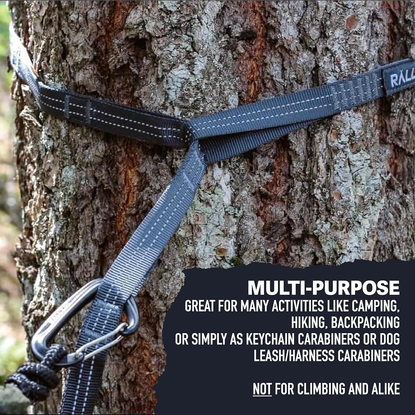 Carabiners 12Kn- Heavy Duty Carabiner Clip for Hiking, Hammock, Backpacking- Lightweight, No Rust Aluminum Camping Accessories