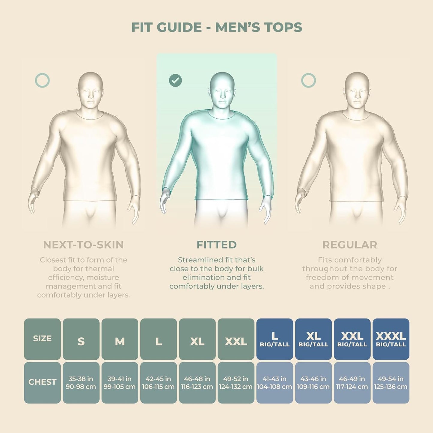Mens Base Layer - 100% Merino Wool Midweight Long Sleeve Thermal Shirt