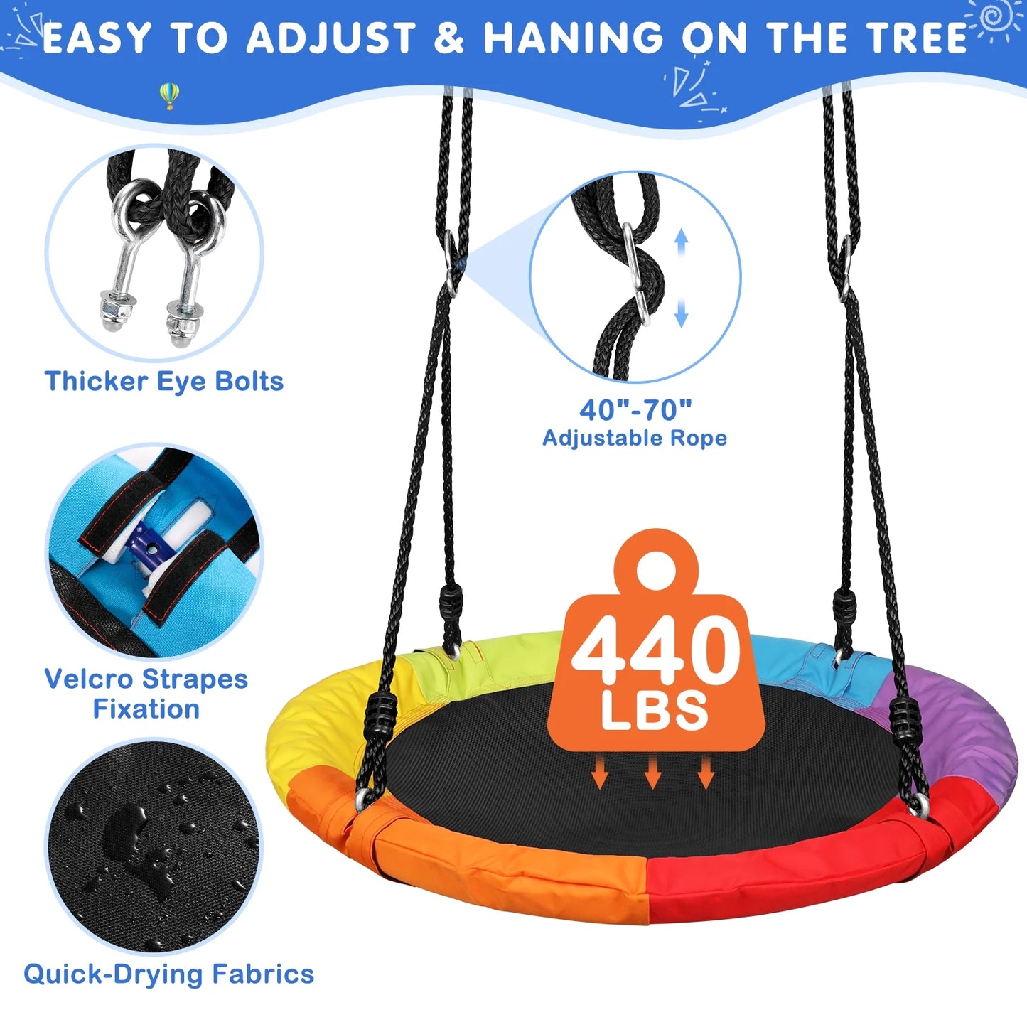 10FT Climbing Dome with Swing Set, Kids Dome Climber Jungle Gym Outdoor Play Toddler Play Set for Ages 3-10, Supports up to 880Lbs