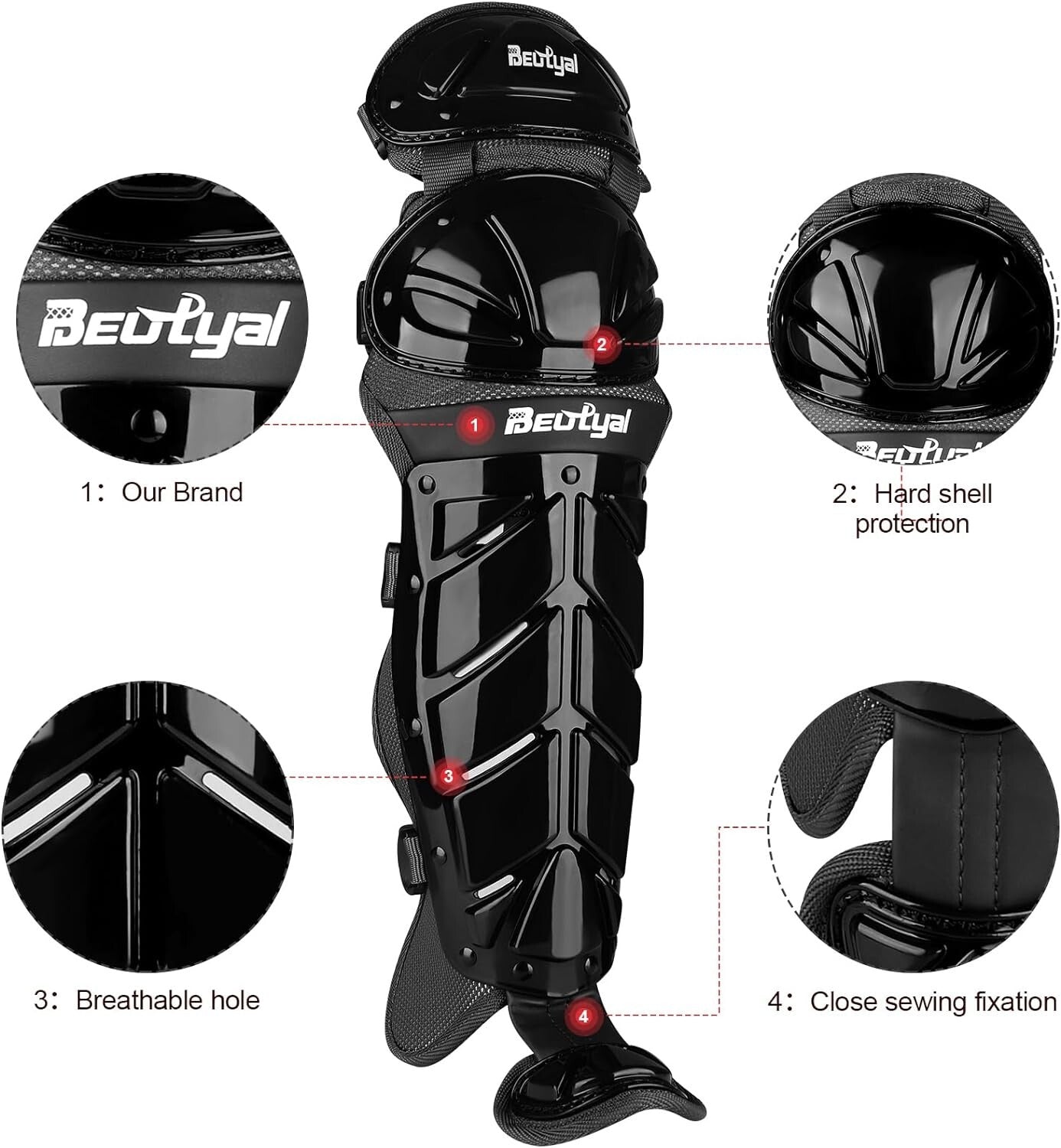 Baseball Softball Catcher Leg Guards Shin Guards for Youth Adult