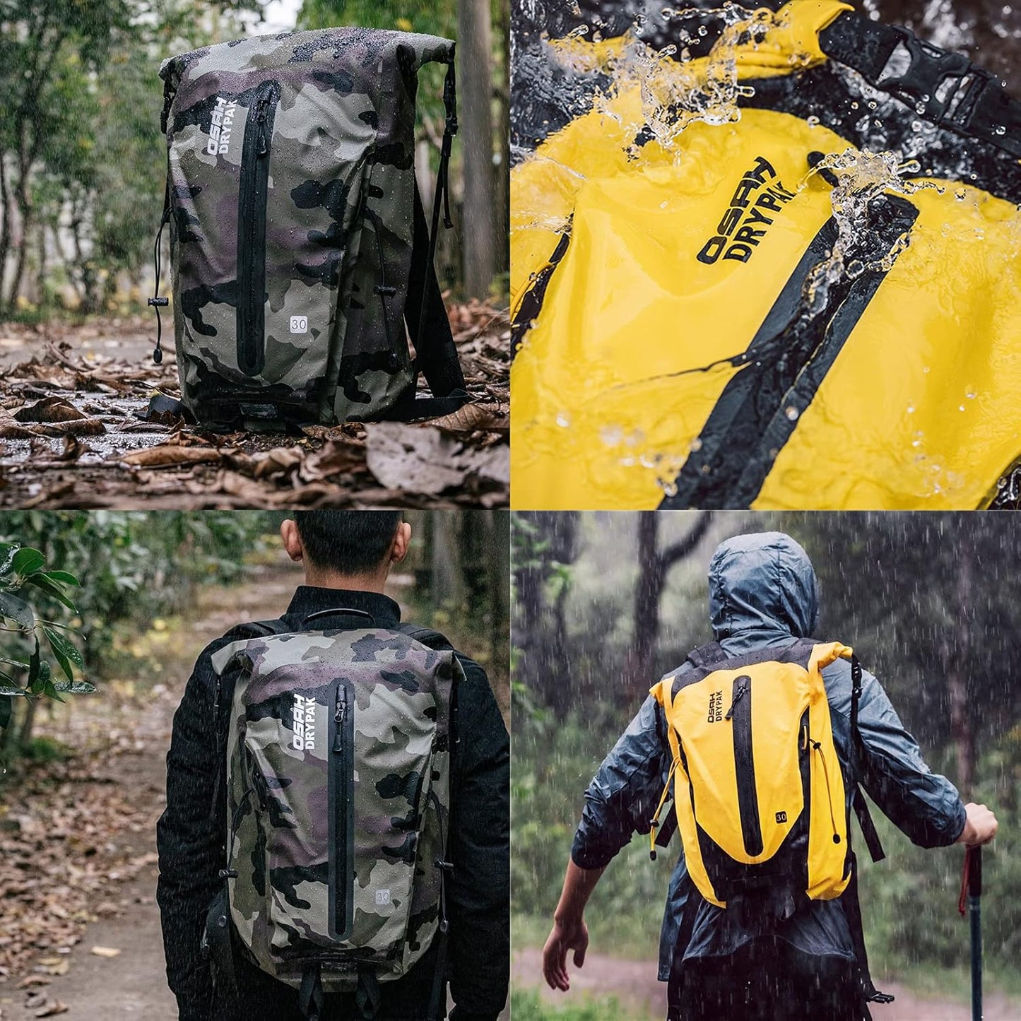 Waterproof Hiking Backpack 30L Foldable Tracking Bags Traveling Camping Backpack