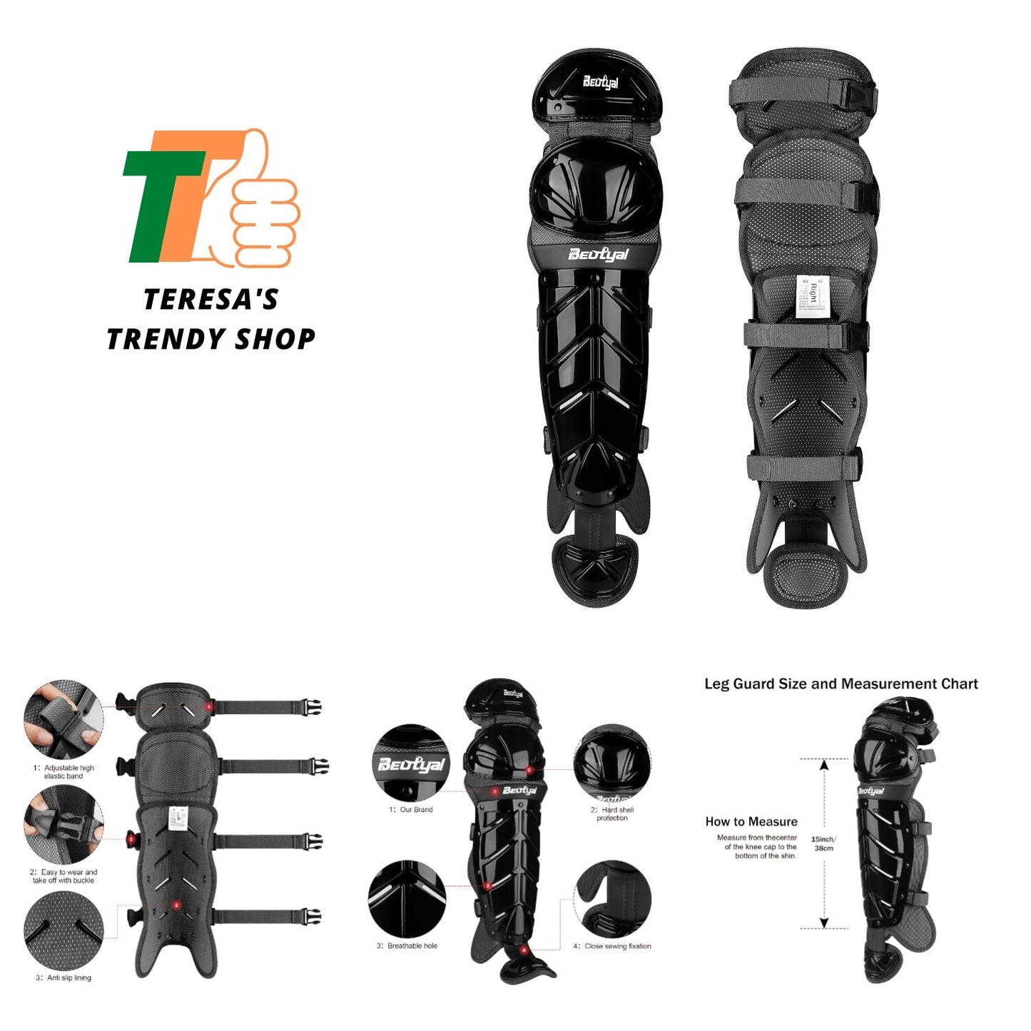 Baseball Softball Catcher Leg Guards Shin Guards for Youth Adult