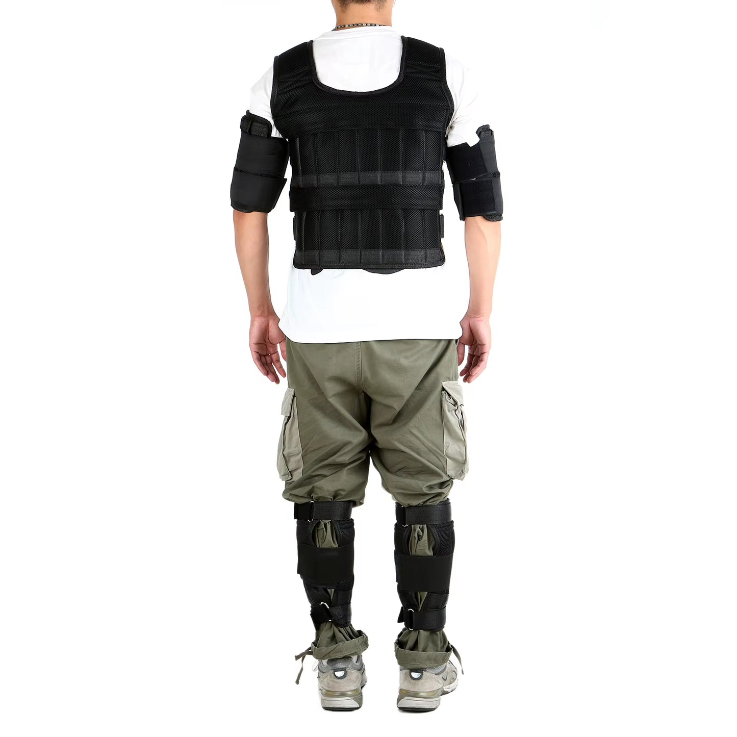 Max Loading 35Kg Adjustable Vest Weight Exercise Weight Loading Cloth Strength Training with 6Kg Leg Weight 5Kg Arm Weight Empty