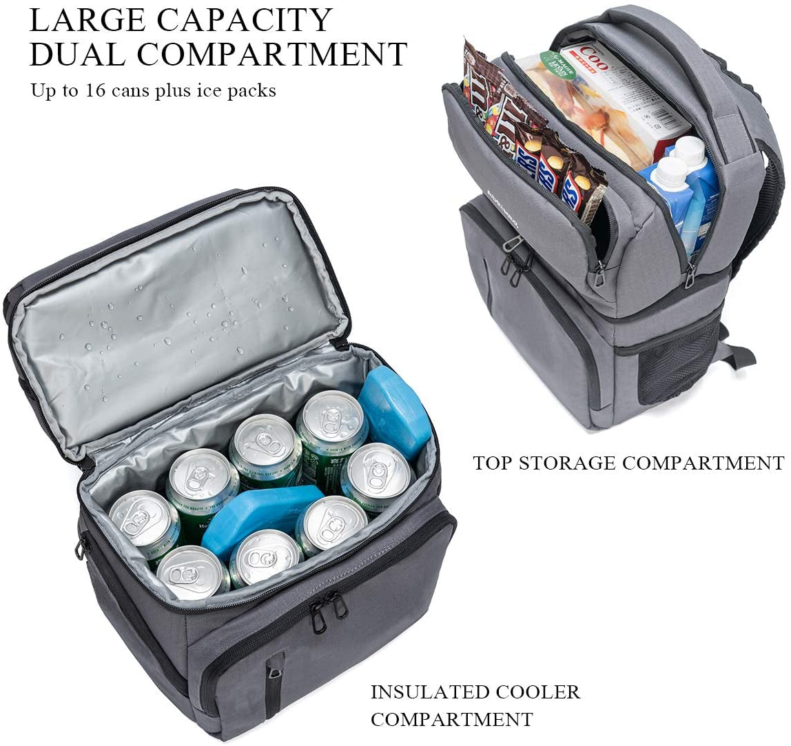 Cooler Backpack, Large Backpack Cooler, Fishing Backpack with Cooler, Double Deck Backpack Lunch Box for Men Women to Hiking, Work, Beach, Travel