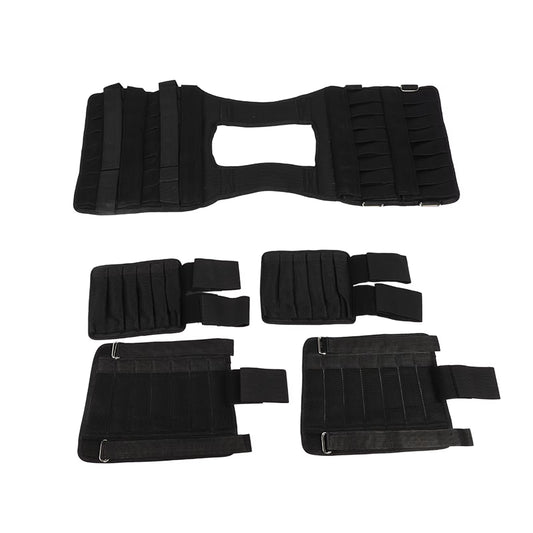 Max Loading 35Kg Adjustable Vest Weight Exercise Weight Loading Cloth Strength Training with 6Kg Leg Weight 5Kg Arm Weight Empty