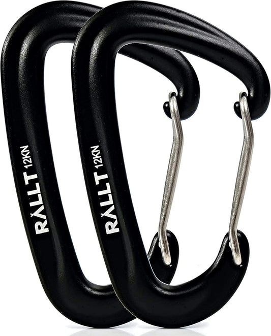 Carabiners 12Kn- Heavy Duty Carabiner Clip for Hiking, Hammock, Backpacking- Lightweight, No Rust Aluminum Camping Accessories